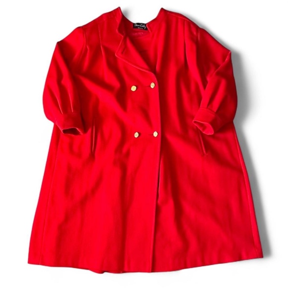 Dani Colby Red Wool Coat - Picture 1 of 5